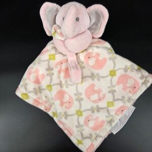 Blankets & Beyond Pink Elephant Security Blanket Lovey Plush Toy Baby